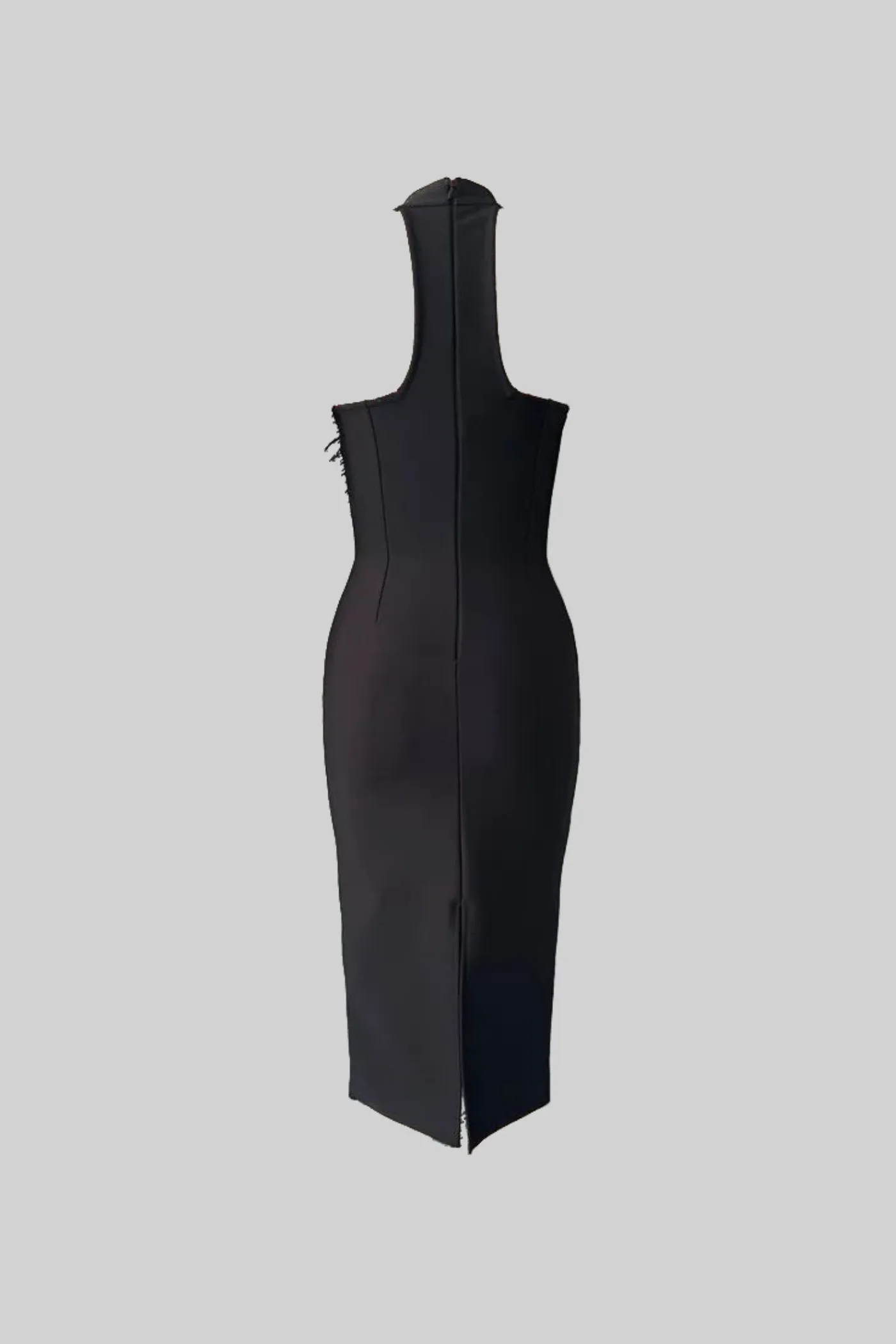 Floral Embellished Midi Dress With Feather Detailing – Black sold by Sierra darien product image thumbnail 3