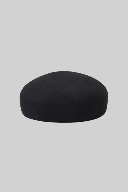 Wool Felt Structured Beret – Black made by Sierra darien