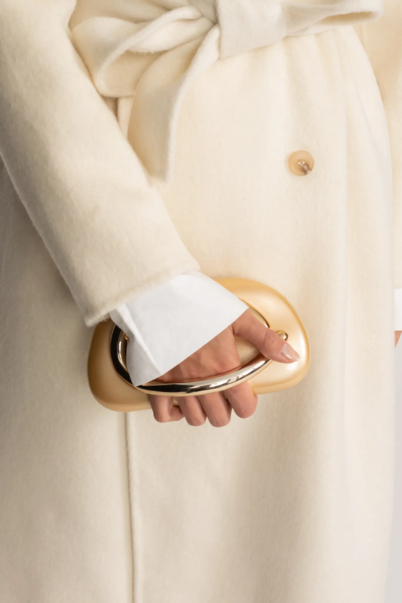 Clutch With Gold Sculptural Handle – Gold sold by Sierra darien product image thumbnail 2