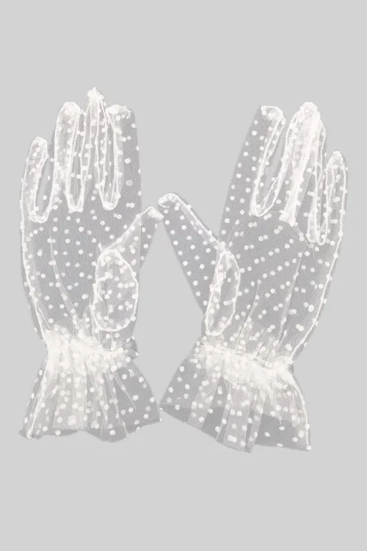 Transparent Lace Gloves - White made by Sierra darien