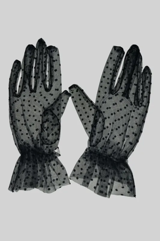 Transparent Lace Gloves - Black made by Sierra darien