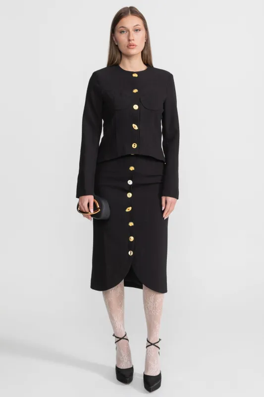 Co-ord Set with Statement Gold Buttons - Black made by Sierra darien