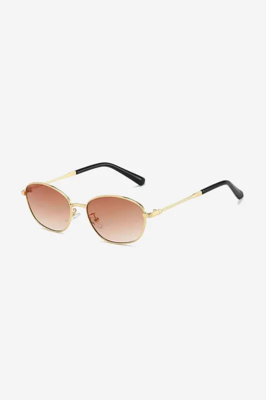 Slim Oval Sunglasses with Lightweight Metal Frame – Pink made by Sierra darien