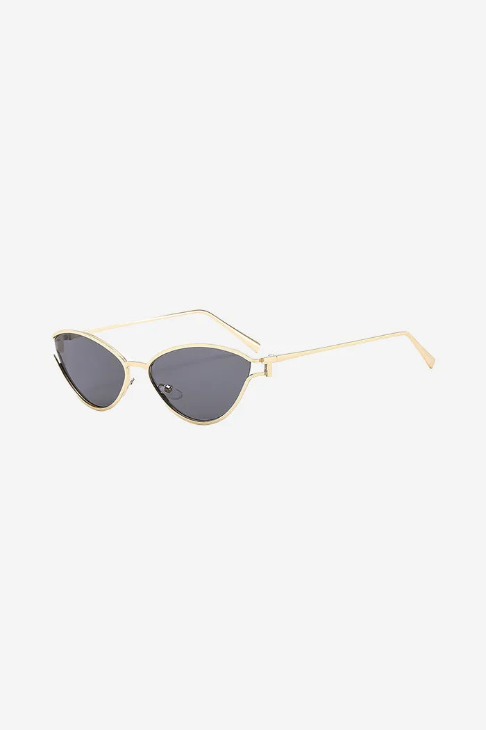 Cat-Eye Sunglasses With Gold Metal Frame – Black sold by Sierra darien