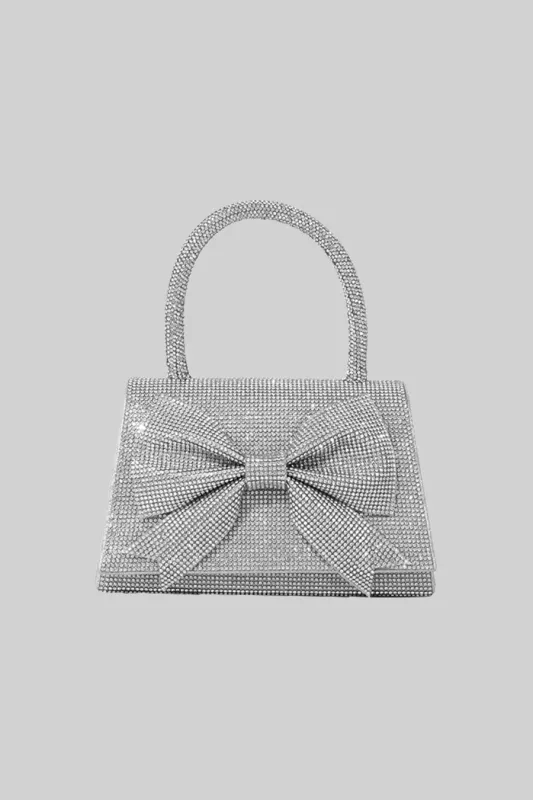 Rhinestone Clutch With Sparkling Embellishments - Silver made by Sierra darien