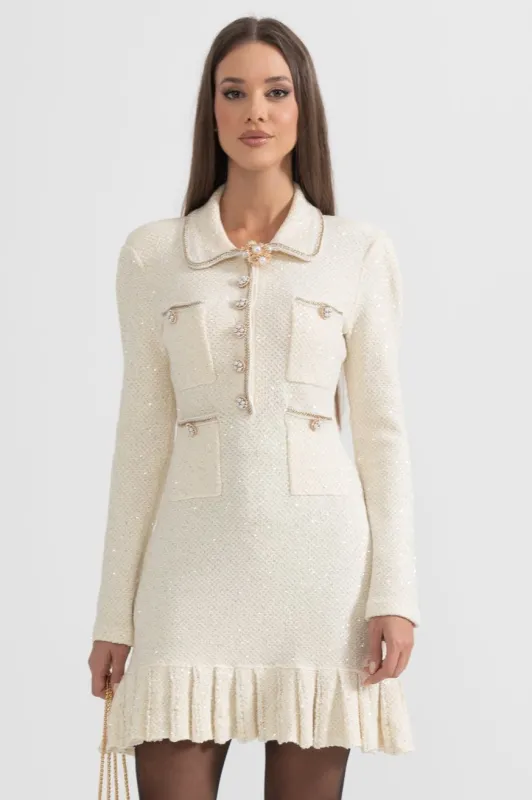 Knit textured dress - Ivoire made by Sierra darien