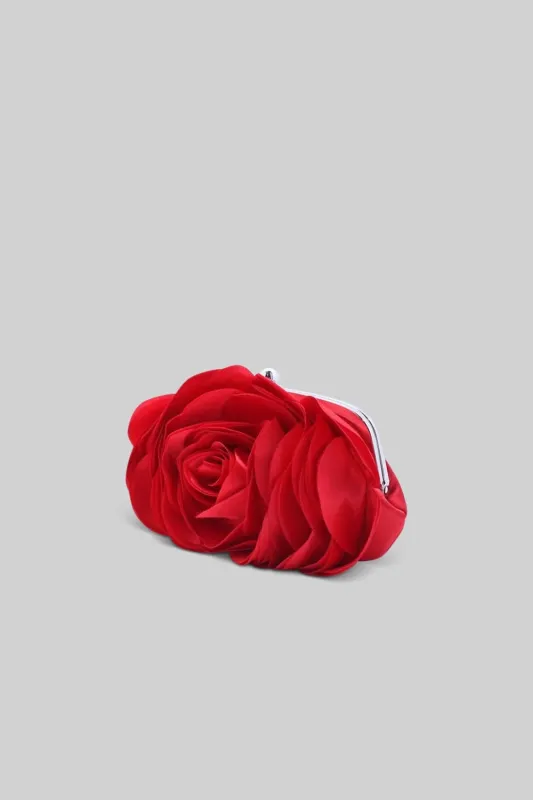 Satin Flower Clutch - Red made by Sierra darien