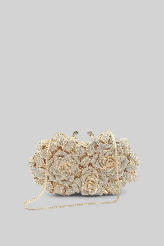 Crystal embellishment clutch bag - Gold made by Sierra darien