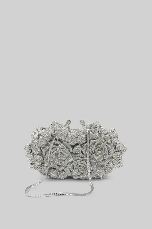 Crystal embellishment clutch bag - Silver made by Sierra darien