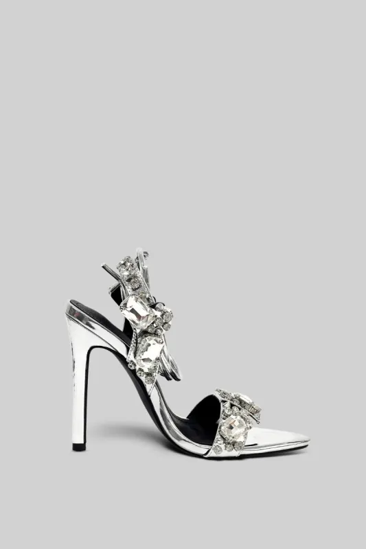 Rhinestone High Heels - Silver made by Sierra darien
