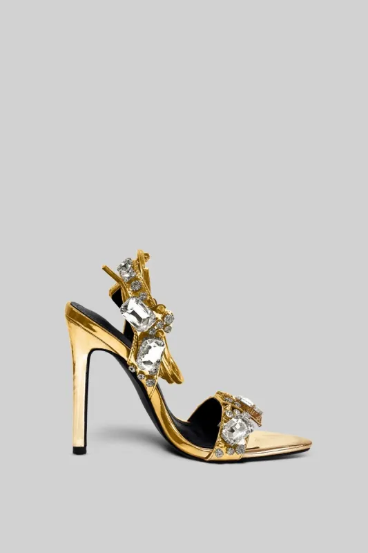 Rhinestone High Heels - Gold made by Sierra darien