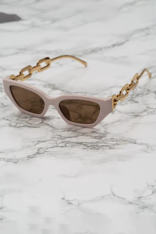 Cat Eyes with Gold Chain Arms - Pink made by Sierra darien