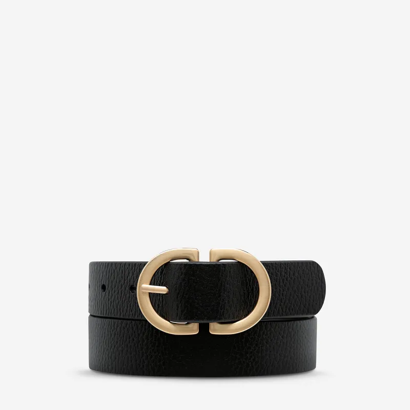 In Reverse Belt - Black/Gold made by Status Anxiety