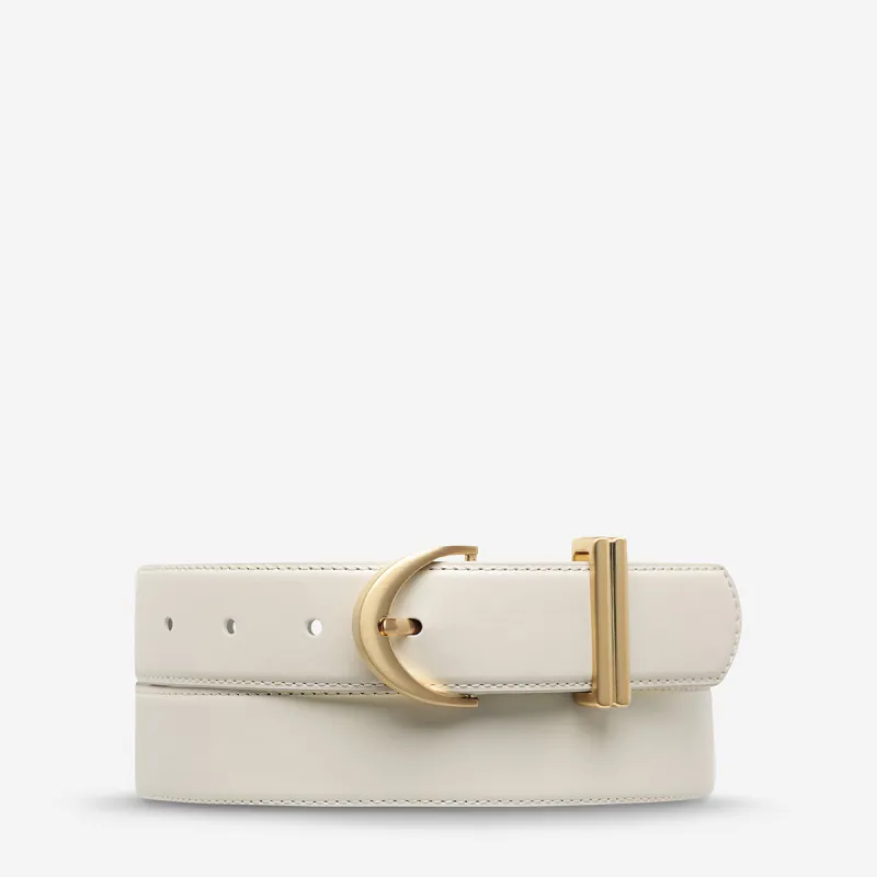 Under Your Spell Belt - Ivory Nappa/Gold made by Status Anxiety