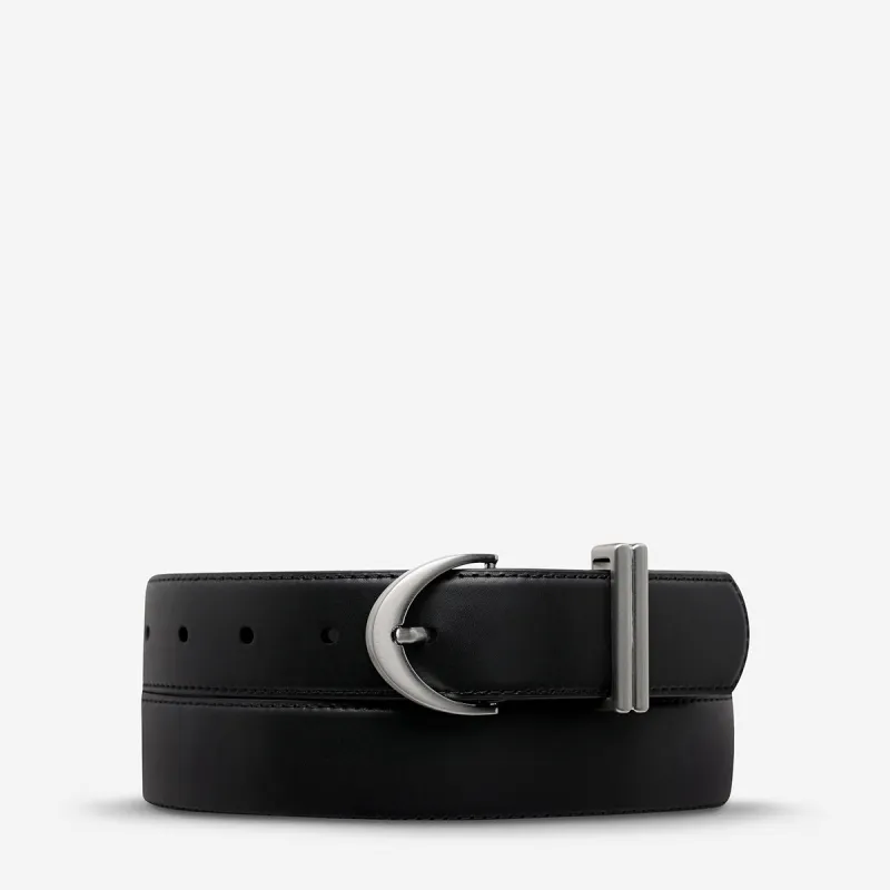Under Your Spell Belt - Black Nappa/Silver made by Status Anxiety