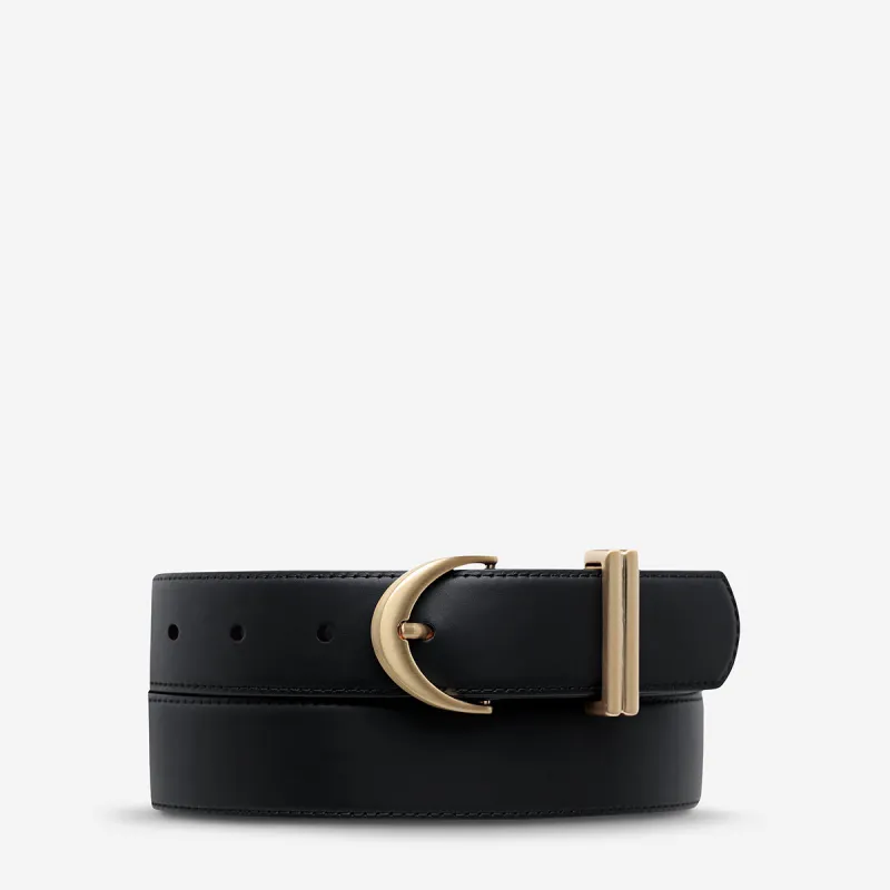 Under Your Spell Belt - Black Nappa/Gold made by Status Anxiety