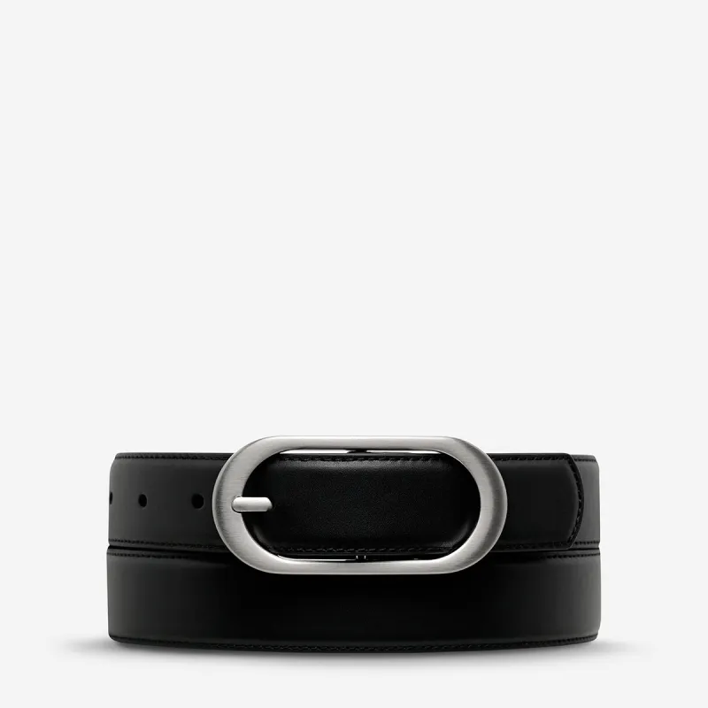 Final Loop Belt - Black Nappa/Silver made by Status Anxiety