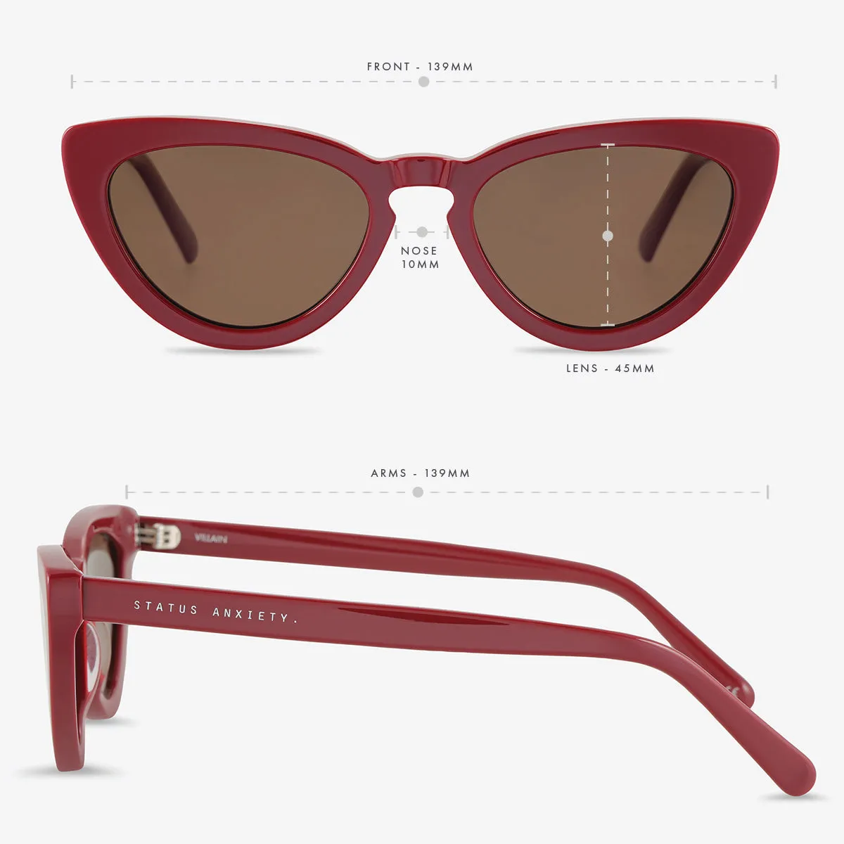 Villain Sunglasses - Cherry sold by Status Anxiety product image thumbnail 5