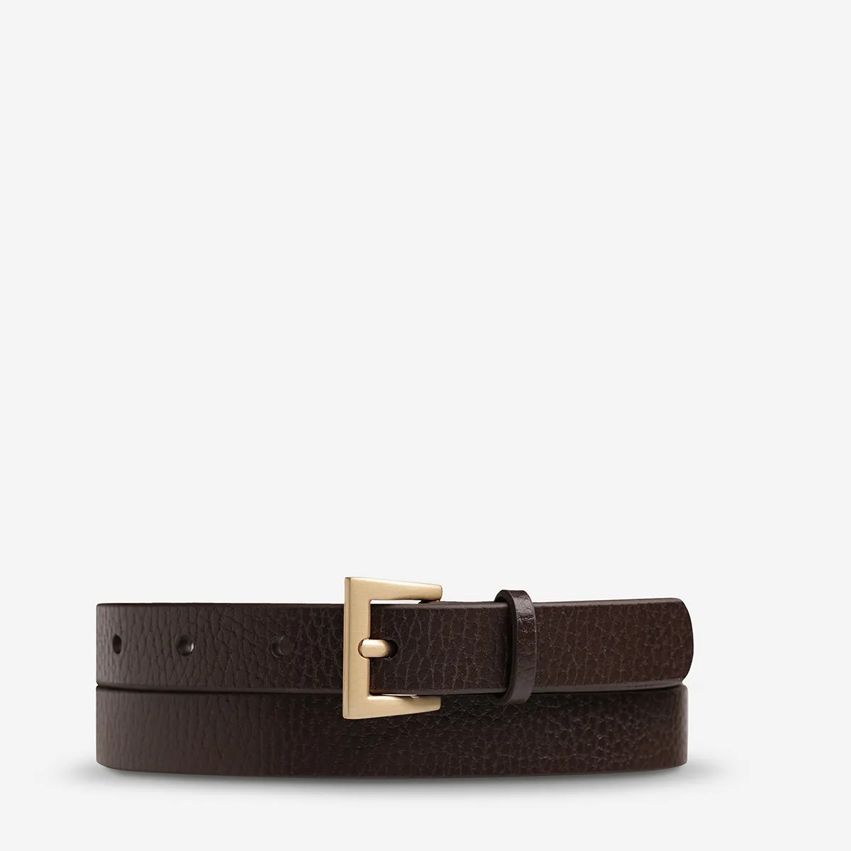 Part Of Me Belt - Choc/Gold sold by Status Anxiety