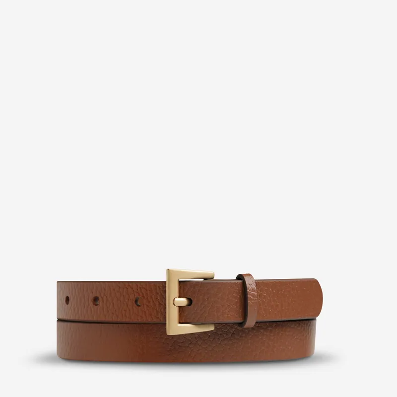Part Of Me Belt - Tan/Gold made by Status Anxiety