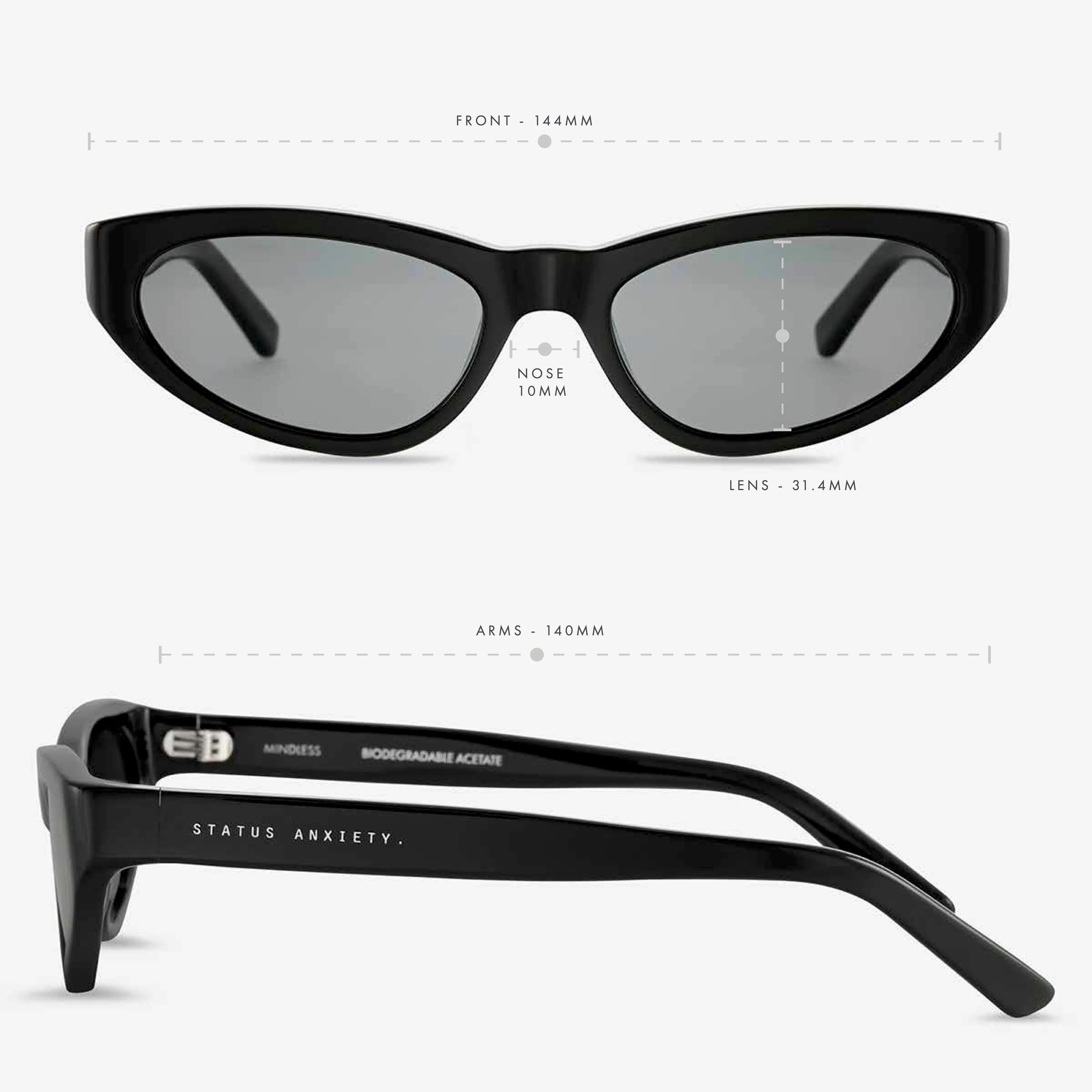 Mindless Sunglasses - Black sold by Status Anxiety product image thumbnail 5