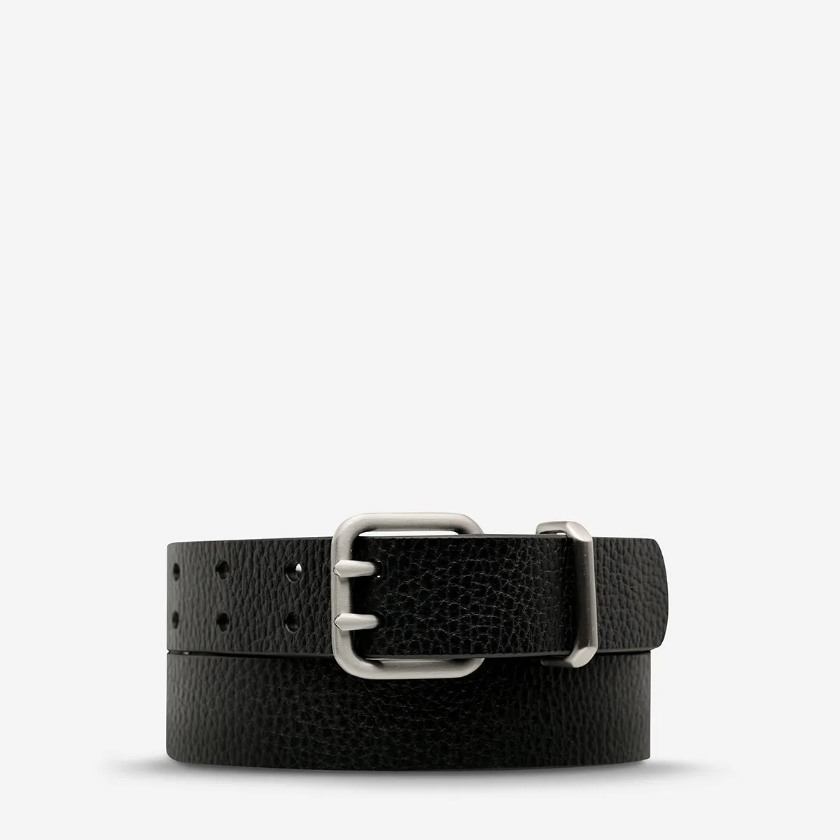 Barely Moving Belt - Black/Silver sold by Status Anxiety