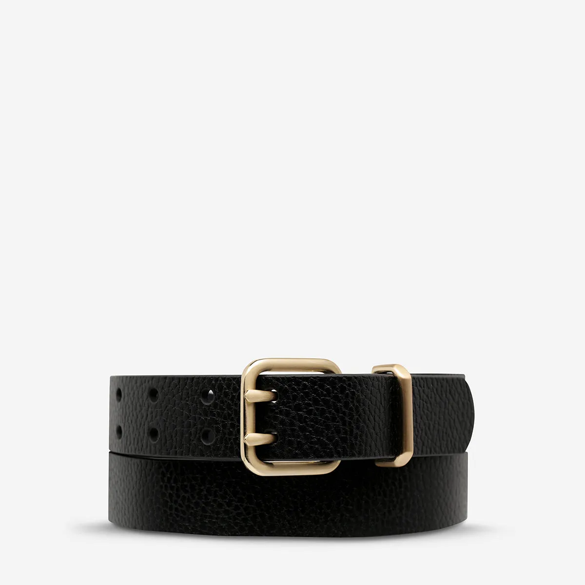 Barely Moving Belt - Black/Gold sold by Status Anxiety