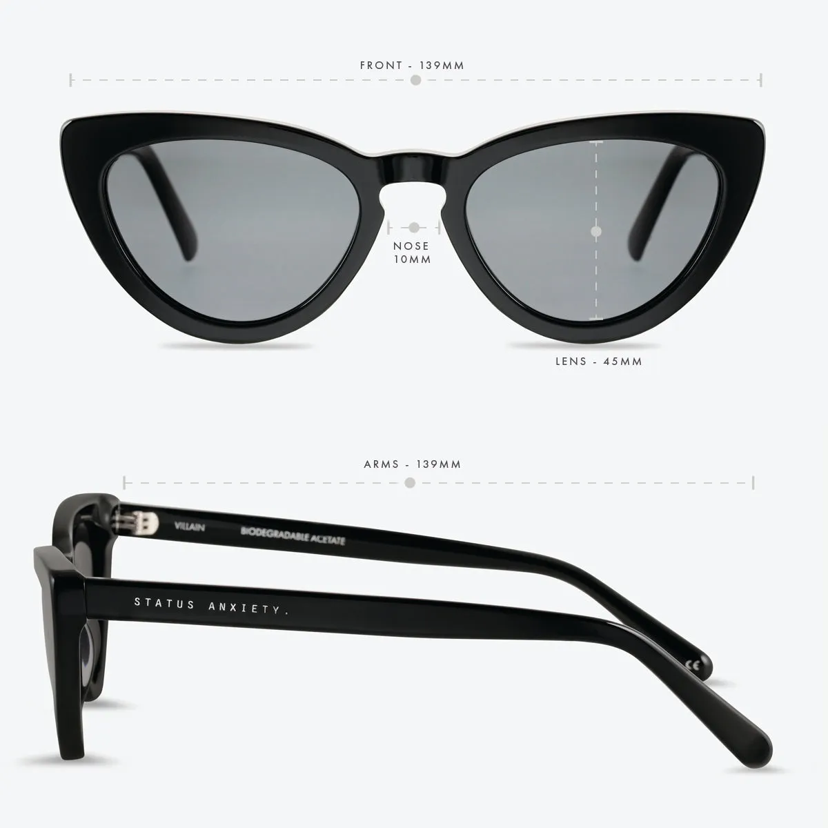 Villain Sunglasses - Black sold by Status Anxiety product image thumbnail 5