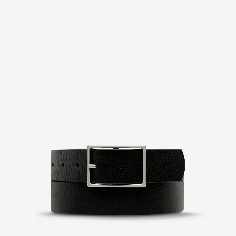 Getting Real Belt - Black/Silver sold by Status Anxiety