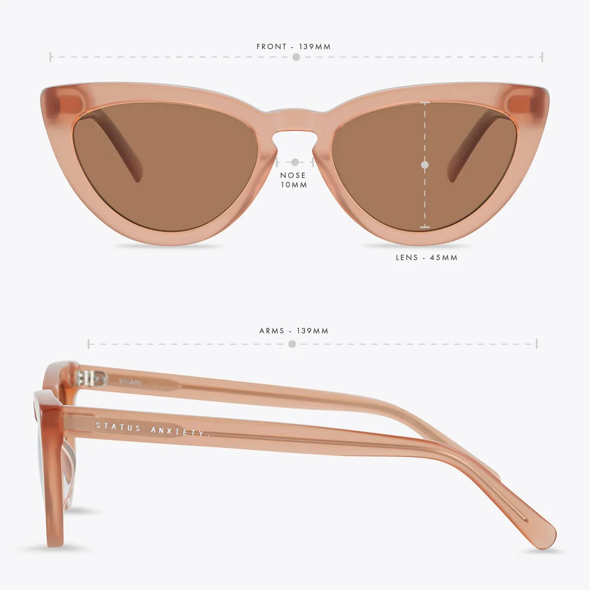 Villain Sunglasses - Rose sold by Status Anxiety product image thumbnail 5