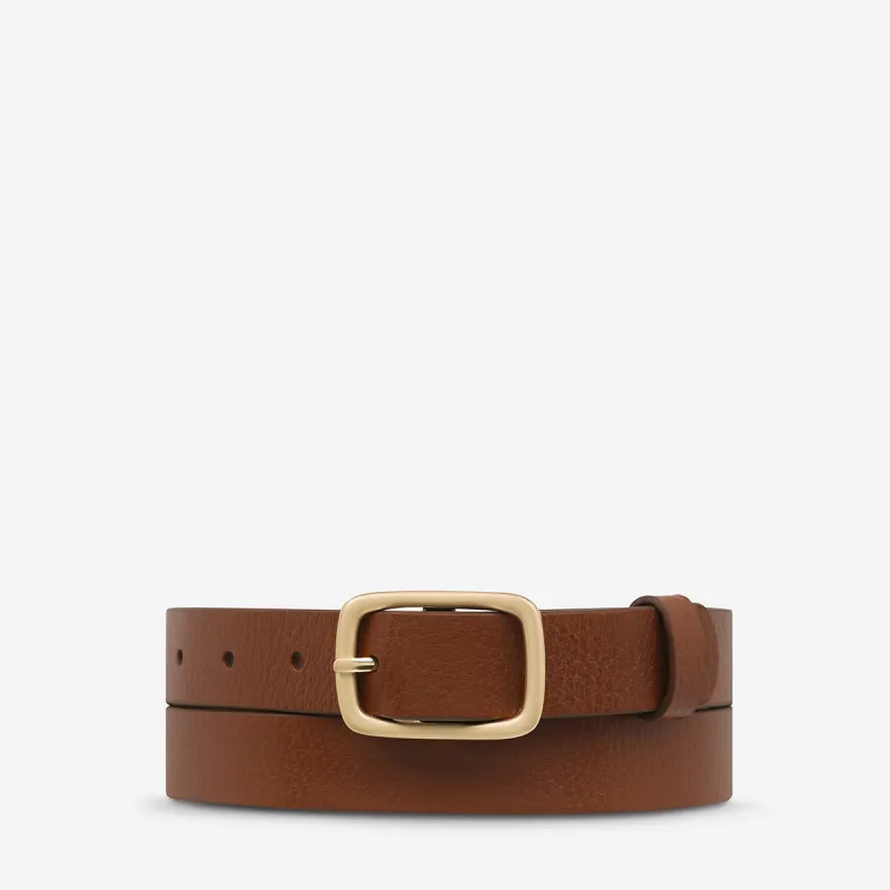 Nobody's Fault Belt - Tan/Gold made by Status Anxiety
