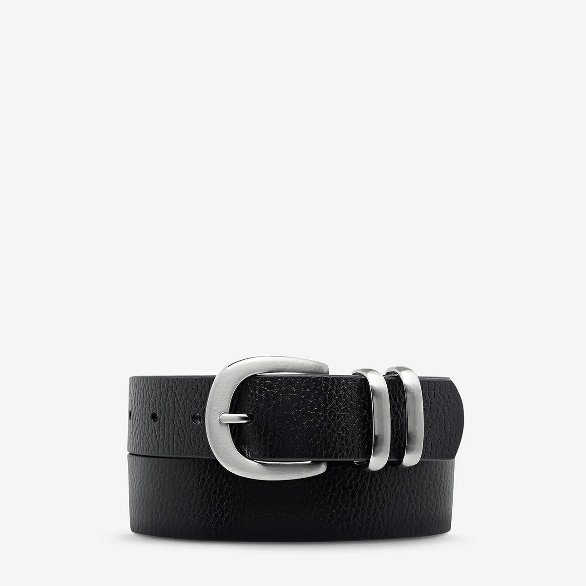 Let It Be Belt - Black/Silver sold by Status Anxiety