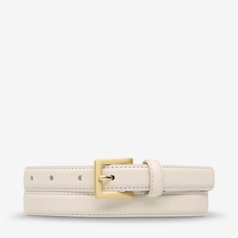 In Your Eyes Belt - Ivory Nappa/Gold made by Status Anxiety