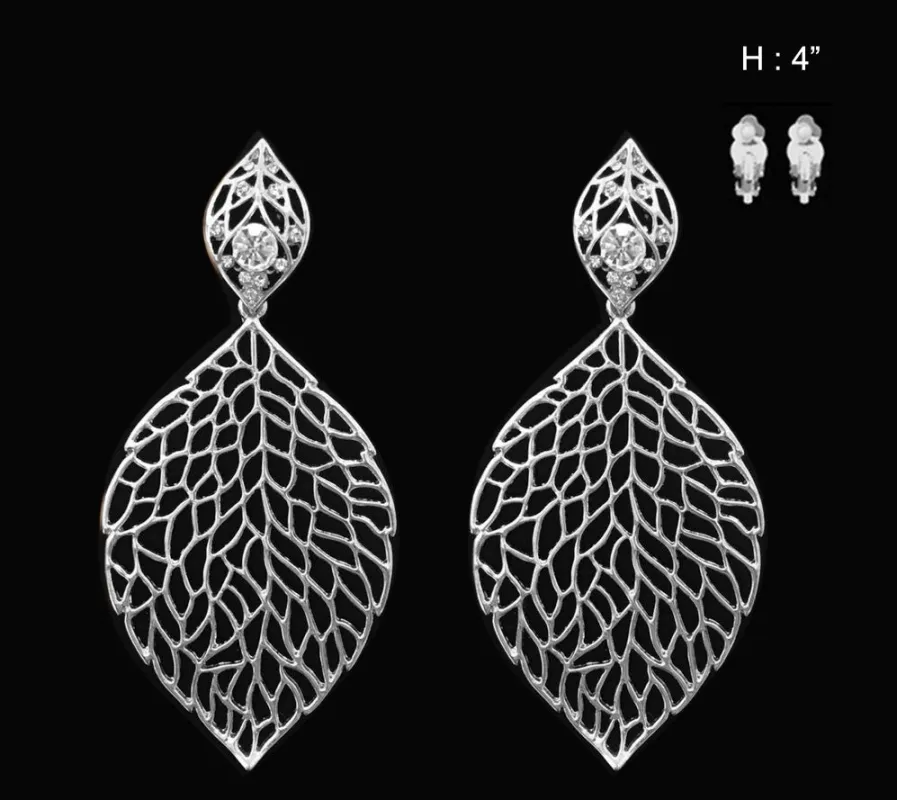 METAL LEAF CLIP ON EARRINGS ( 032 R ) sold by Oh My Jewelry