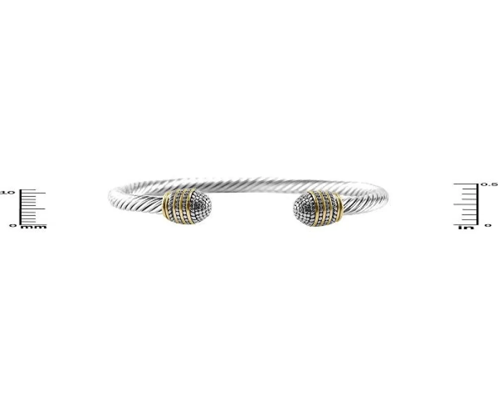 Two Tone Twisted Cable Cuff Bracelet ( 1005 ) sold by Oh My Jewelry