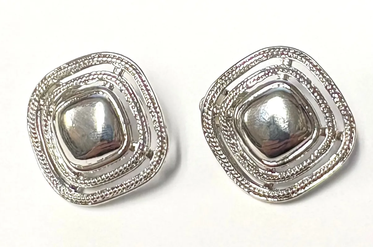 SILVER CLIP ON EARRINGS ( 21770 S ) sold by Oh My Jewelry