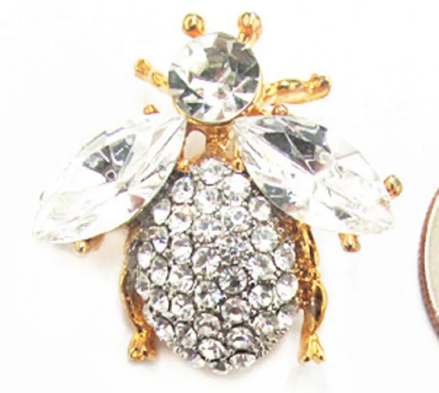 GOLD INSECT BROOCH CLEAR STONES ( 5326 ) sold by Oh My Jewelry