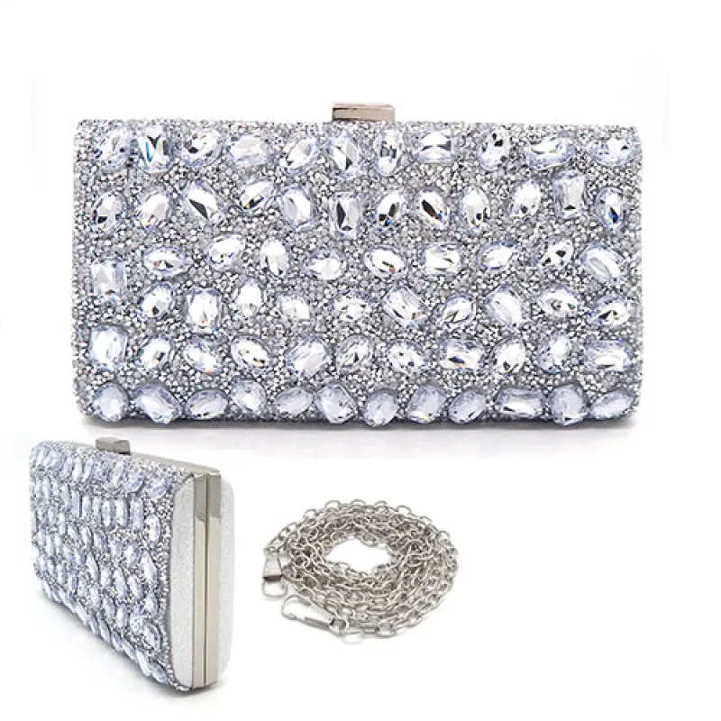 SILVER PURSE CLUTCH ( 6216 SIL ) sold by Oh My Jewelry