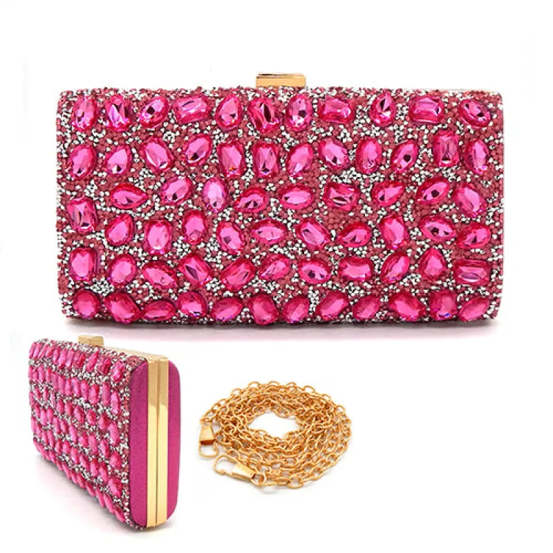PINK PURSE CLUTCH ( 6216 PK ) sold by Oh My Jewelry