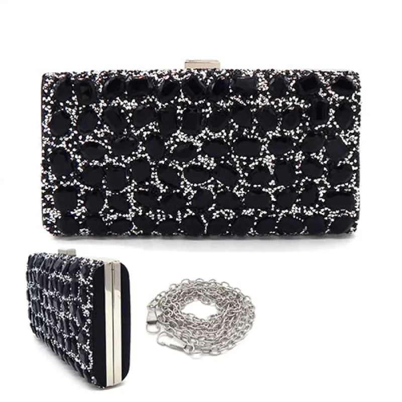 BLACK PURSE CLUTCH ( 6216 BK ) sold by Oh My Jewelry
