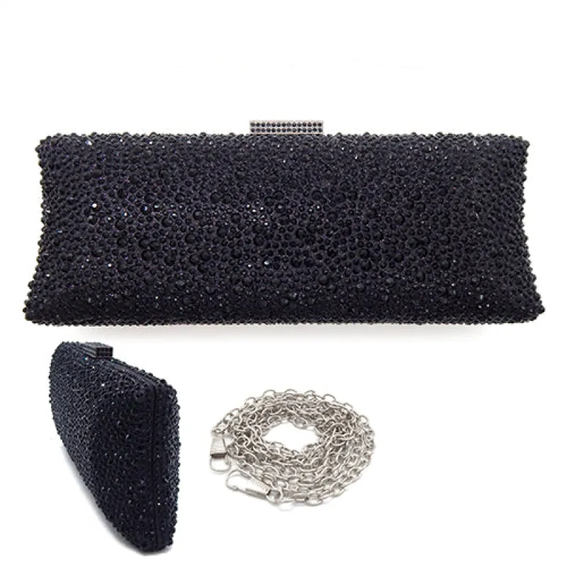 BLACK EVENING CLUTCH METALLIC ( 6215 BLK ) sold by Oh My Jewelry