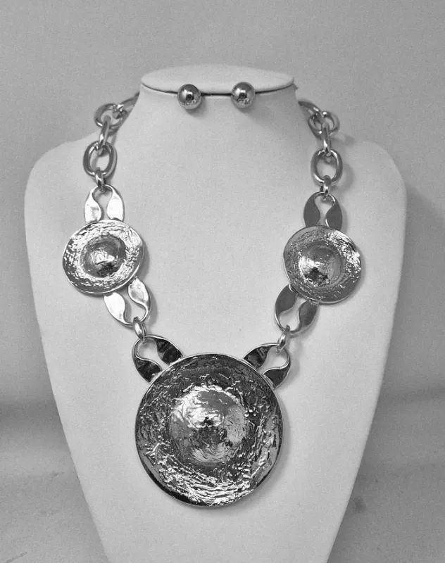 SILVER NECKLACE SET ( 11262 R ) sold by Oh My Jewelry