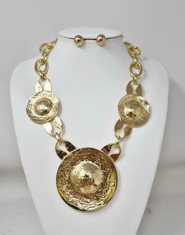 GOLD NECKLACE SET ( 11262 G ) sold by Oh My Jewelry