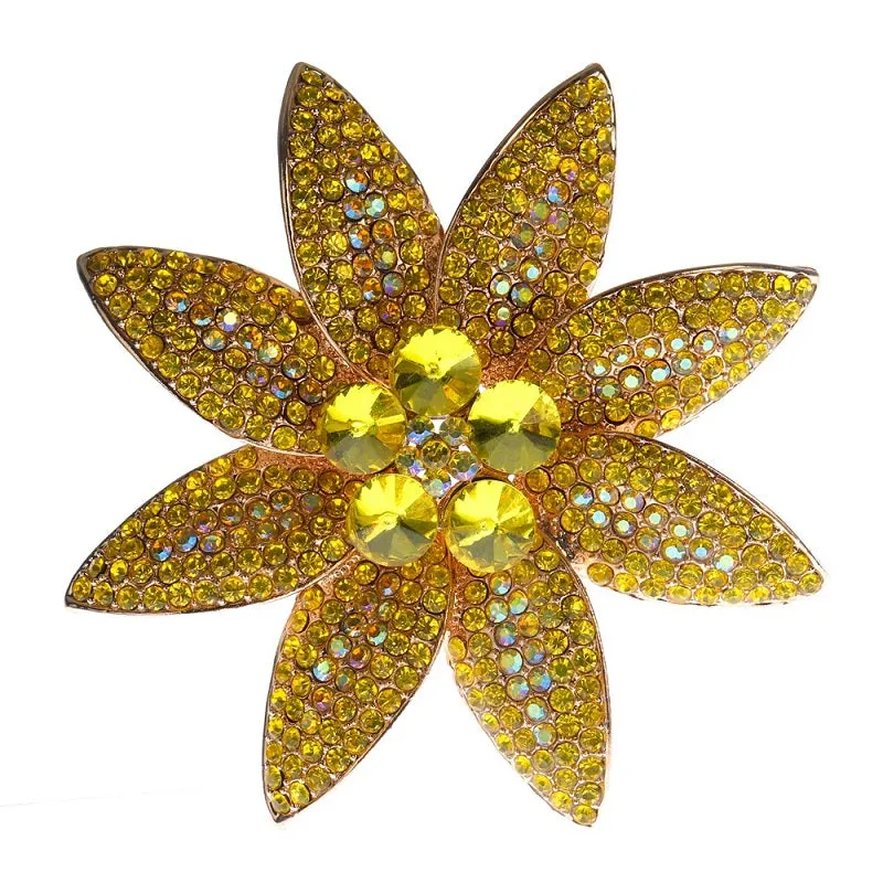 GOLD BROOCH YELLOW STONES ( 1392 GYE ) sold by Oh My Jewelry