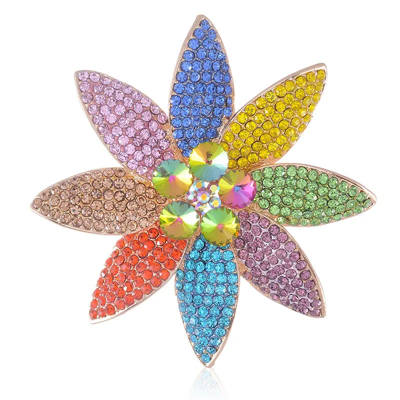 GOLD BROOCH LIGHT MULTI COLOR STONES ( 1392 LM ) made by Oh My Jewelry