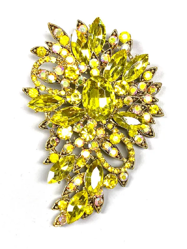 GOLD BROOCHES YELLOW STONES ( 1246 YLW ) sold by Oh My Jewelry