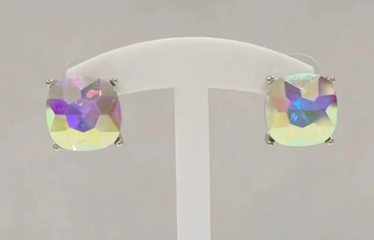 SILVER AB COLOR Stud Earrings ( 3095 SAB ) sold by Oh My Jewelry
