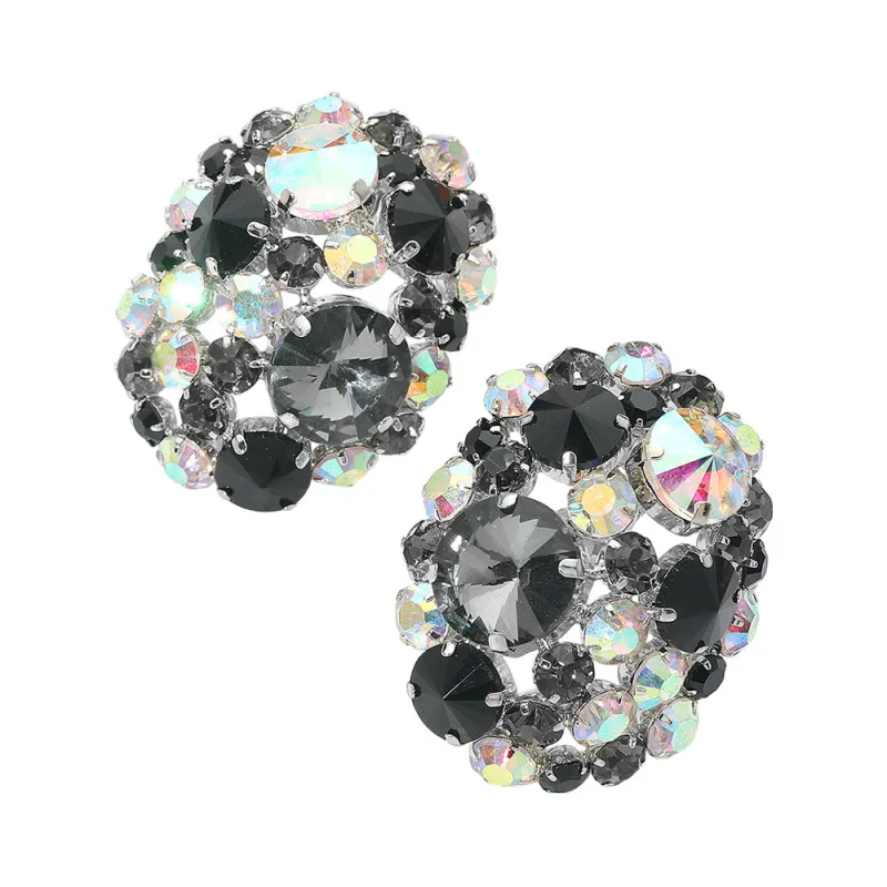 LARGE BLACK CLIP ON EARRINGS ( 2705 BK ) sold by Oh My Jewelry