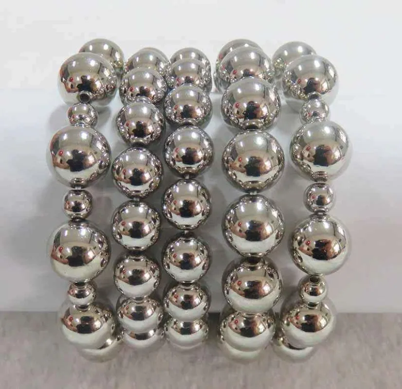 5 LAYER SILVER BEADED STRETCH BRACELETS ( 556 S ) sold by Oh My Jewelry