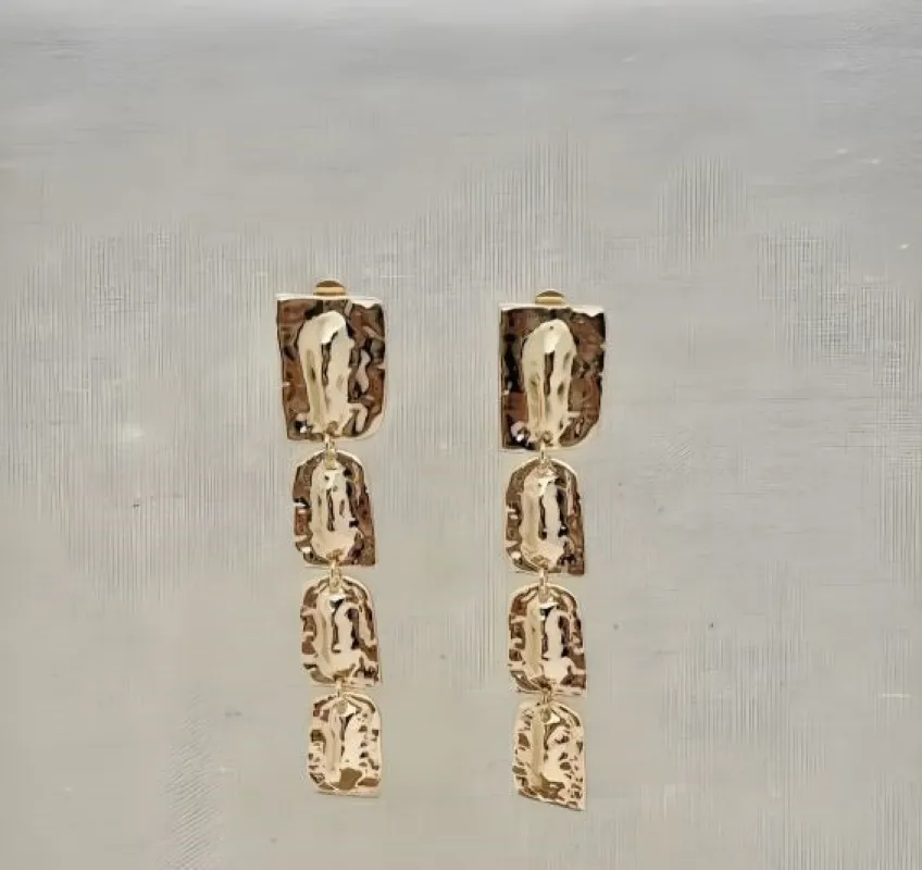 DANGLING GOLD CLIP ON EARRINGS ( 23416 LFG ) sold by Oh My Jewelry